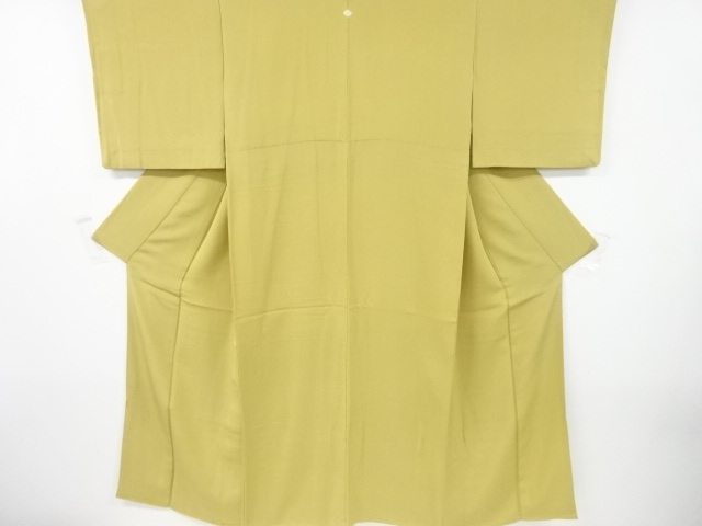 織柄一つ紋色無地着物